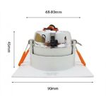 Faretto led incasso 5w quadrato cob con alimentatore led kit 5 pezzi 6400k