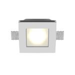 Portafaretto in gesso a scomparsa quadrato lato 12 cm per lampadine led gu10 kit 2 pezzi