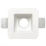 Portafaretto in gesso a scomparsa quadrato lato 12 cm per lampadine led gu10 kit 2 pezzi