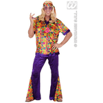 WIDMANN 73301 COSTUME UOMO HIPPIE DUDE S VIOLA #7330