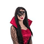 CARNIVAL TOYS 01588 maschera mezzo viso catenella nera/rossa vampiro