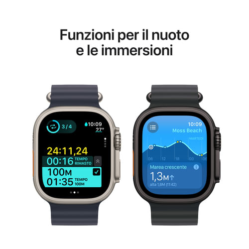 Apple-Watch-Ultra-2-GPS---Cellular-49mm-Cassa-Titanio-Nero-con-Dark-Green-Alpine-Loop---Medium