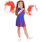 WIDMANN 03077 costume cheerleader blu/rossa 8/10 140cm #0307