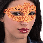 CARNIVAL TOYS 01759 maschera tessuto arancione fluo macrame