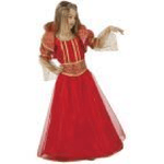 Costume Da Regina Rosso 7-9 Anni