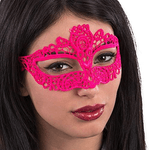 CARNIVAL TOYS 01758 MASCHERA TESSUTO ROSA FLUO MACRAME