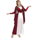 Costume Regina Del Rinascimento L Velluto Raso - rosso