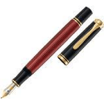 Pelikan 928663 penna stilografica Souvern 600 nero-rosso pennino B