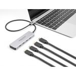 DeLOCK Hub USB 10 Gbps USB Type-C con 4 x USB Type-C femmina con cavo di collegamento da 35 cm