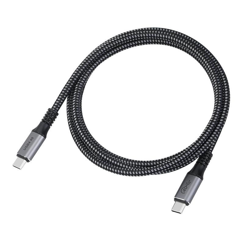 eSTUFF-ES604514-BULK-cavo-USB-12-m-USB4-Gen-3x2-USB-C-Grigio--USB4-C---C-Cable-40Gbps-1.2m---Grey---Warranty-60M-