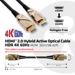 Cavo-video-HDMI-2.0-HDR-4K60Hz-ST-ST-300m-Club3D-ottico-attivo