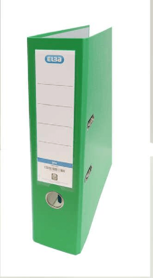Cartella portadocumenti Elba Rado Top Folio - Con leva e Rado - Larghezza 80 mm - Esterno rivestito in plastica - Interno in carta - Colore verde