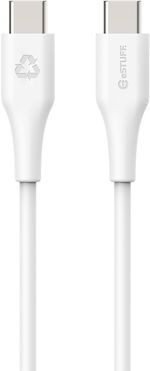 eSTUFF-ES604170-cavo-USB-1-m-USB-2.0-USB-C-Bianco--INFINITE-USB-C-Cable-1m---White.-Recycled-Plastic.-USB---2.0.-Support