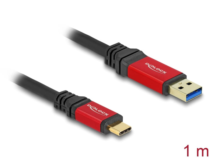 Delock-Cavo-USB-10-Gbps-USB-Tipo-A-maschio-1-m-rosso-in-metallo