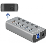 Delock Hub USB 3.2 Gen 1 con 4 porte 1 porta di ricarica rapida 1 porta USB-C PD 3