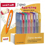 Uni-ball Signo Sparkling - Espositore UM-120SP 48P 10 mm - Punta in acciaio inox sfera in carburo di tungsteno da 10 mm