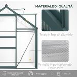 Outsunny Serra da Giardino in Policarbonato Anti UV 190x312x201cm con Finestra e Porta Scorrevole, in Alluminio