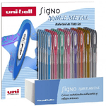 Uni-ball Signo Noble Metal - Espositore UM-120NM 48P 08mm - Punta in acciaio inox sfera in carburo di tungsteno da 08 mm