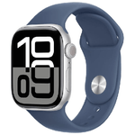 Apple Watch Series 10 Serie 10 GPS + Cellular 46mm Cassa in Alluminio Color Argento con Denim Sport