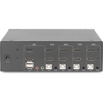 DIGITUS KVM Switch 4 Porte per un monitor 4K tastiera e mouse con due video HDMI