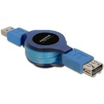 DeLock Anschlsse USB 3.0 Stecker  Buchse  Flachbandkabel mit Aufrollfunktion  Kabellnge ca. 1 m