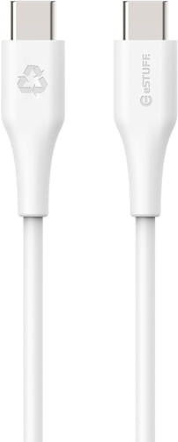 eSTUFF-ES604270-cavo-USB-2-m-USB-2.0-USB-C-Bianco--INFINITE-USB-C-to-USB-C-Cable---2m-White.-Recycled-Plastic.---Super-S