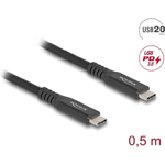 Delock Cavo USB da 20 Gbps Spina USB Type-C da 05 m in metallo nero