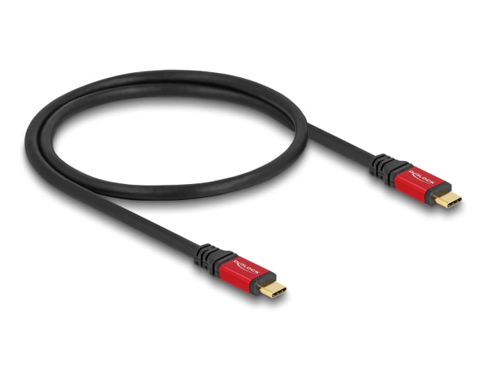 Delock-Cavo-USB-da-20-Gbps-Spina-USB-Type-C-da-05-m-rosso-in-metallo