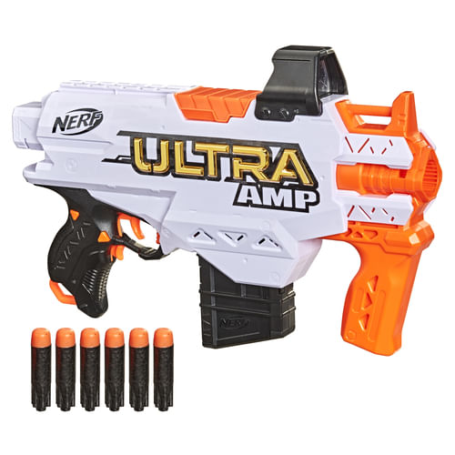 Hasbro-Nerf-Ultra-Amp-Blaster-Motorizzato-a-6-Freccette-con-Clip