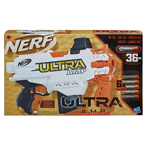 Hasbro-Nerf-Ultra-Amp-Blaster-Motorizzato-a-6-Freccette-con-Clip