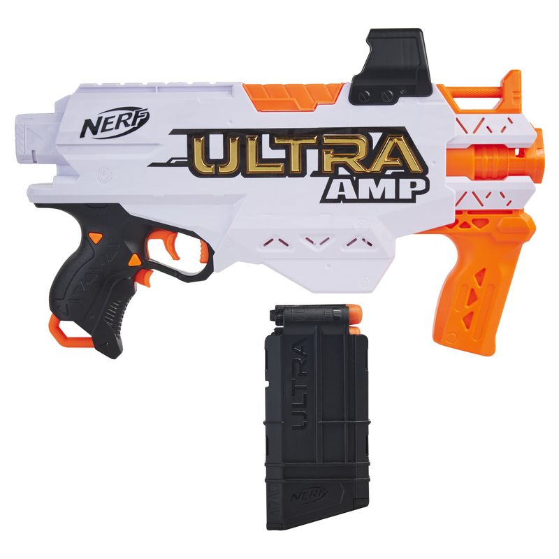 Hasbro-Nerf-Ultra-Amp-Blaster-Motorizzato-a-6-Freccette-con-Clip