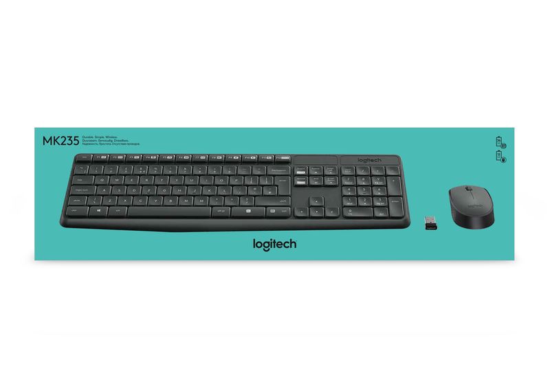 Logitech-MK235-tastiera-Mouse-incluso-USB-QWERTZ-Tedesco-Grigio