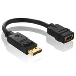 PureLink Basic Serie DisplayPort - HDMI Adapter 10cm  Mit diesem zertifizierten DisplayPort-Adapter von PureLink knnen S