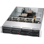 Chassis Supermicro CSE-825TQC-R802WB nero 2U SC825TQC SAS3 WIO con rosso. Potenza 800 W