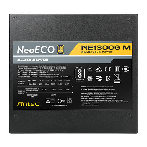 Antec-Neo-ECO-Modular-NE1300G-M-ATX3.0-EC-alimentatore-per-computer-1300-W-20-4-pin-ATX-ATX-Nero