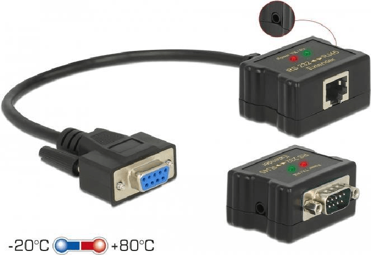 DeLOCK Extender RS-232 DB9 femmina RJ45 femmina a RS-232 DB9 maschio RJ45 femmina