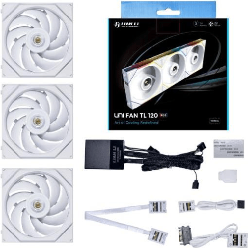 Lian Li UNI FAN TL Case per computer Ventilatore 12 cm Bianco (Lian Li UNI FAN TL 120mm Triple Pack
