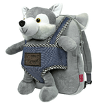 PERLETTI Zainetto Reversibile con Peluche Husky