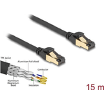 Delock Cavo di rete RJ45 Cat.6A da spina a spina S/FTP nero da 15 m con cavo grezzo Cat