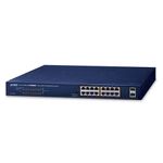 PLANET GSW-1820HP switch di rete Non gestito Gigabit Ethernet 10/100/1000 Supporto Power over Ethernet PoE 1U Blu (16-Po