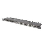 Digitus CAT 6A Class EA patch panel - shielded - 0.5U 24-port RJ45 - incl. dust cover - 8P8C - Black