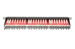 CAT-6A-Class-EA-patch-panel---shielded---0.5U-24-port-RJ45---incl.-dust-cover---8P8C---Black