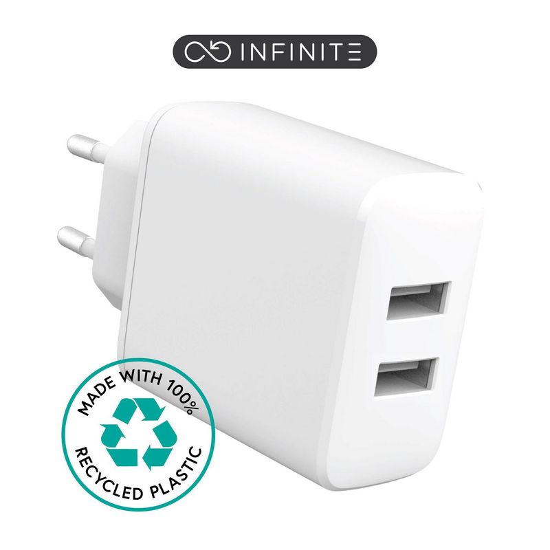 eSTUFF-ES637005-BULK-Caricabatterie-per-dispositivi-mobili-Smartphone-Bianco-AC-Interno--INFINITE-USB-A-Charger-EU---24W