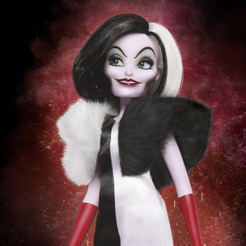 Disney-Villains---Crudelia-De-Mon-fashion-doll-con-accessori-e-vestiti-rimovibili-giocattolo-per-bambini-dai-5-anni-in-su