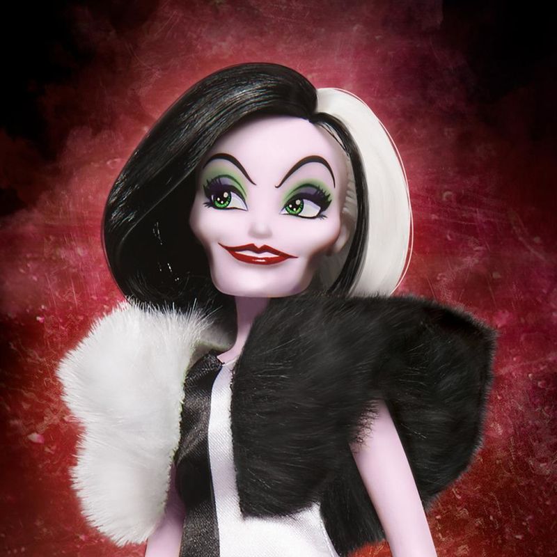 Disney-Villains---Crudelia-De-Mon-fashion-doll-con-accessori-e-vestiti-rimovibili-giocattolo-per-bambini-dai-5-anni-in-su