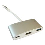 LC-Power LC-HUB-C-MULTI-4 replicatore di porte e docking station per laptop USB 3.2 Gen 1 (3.1 Gen 1) Type-C Argento