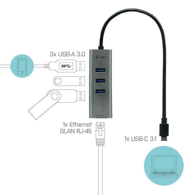 I-Tec-Cavo-Usb-C-Metal-Hub-3-Port-Gigabit-Ethernet-Adapter