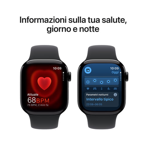 Apple-Watch-Series-10-Serie-10-GPS-42mm-Cassa-in-Alluminio-color-Jet-Black-con-Nero-Sport-Band---M-L