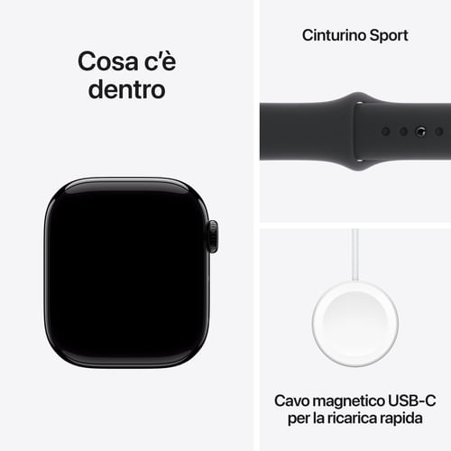 Apple-Watch-Series-10-Serie-10-GPS-42mm-Cassa-in-Alluminio-color-Jet-Black-con-Nero-Sport-Band---M-L