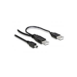 DeLOCK 2x USB2.0-A male / USB mini 5-pin cavo USB 1 m USB A Mini-USB B Nero